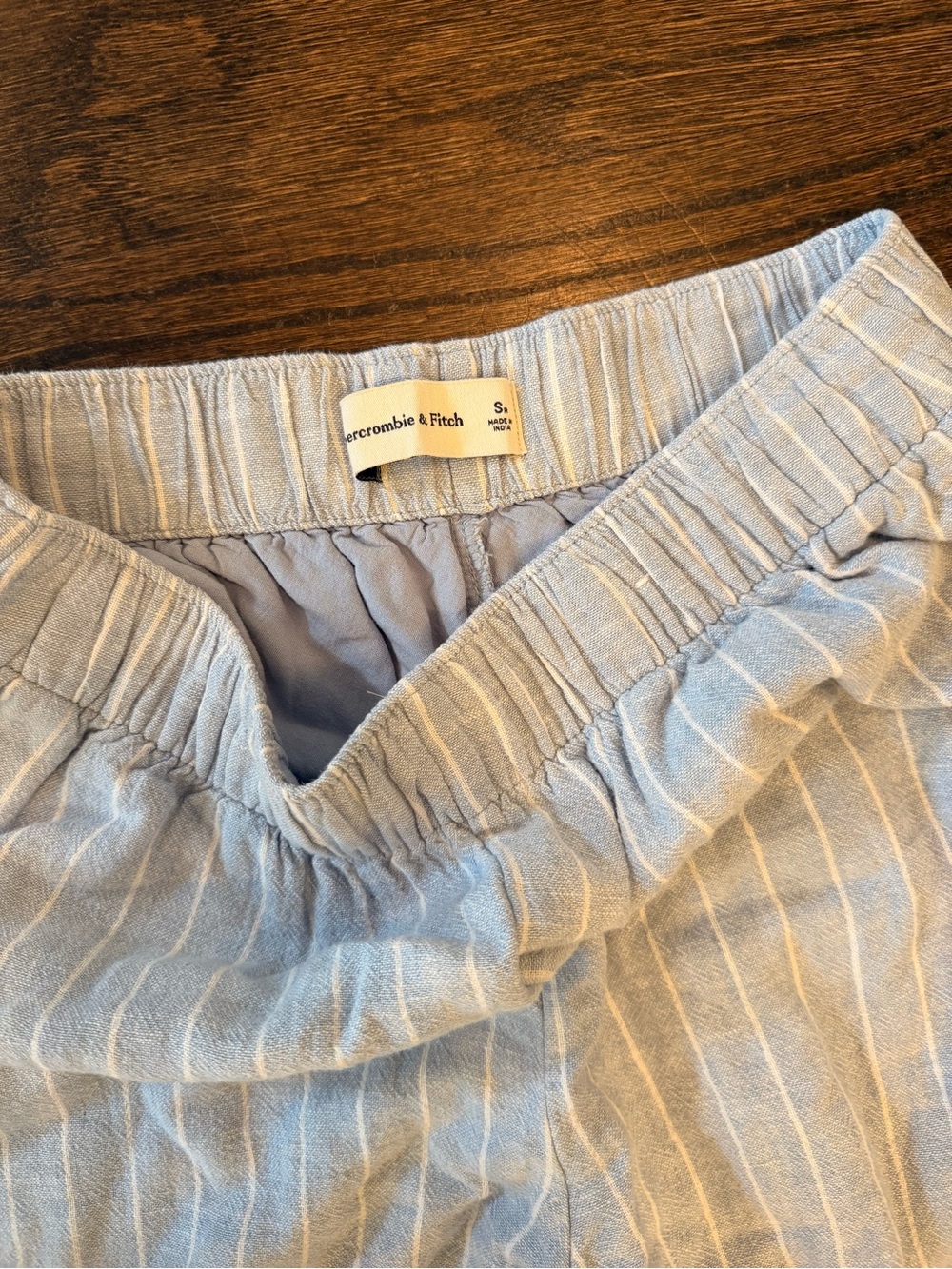 Abercrombie & Fitch Kids Beige Pinstripe Pull-On Pants - Picture 2 of 3